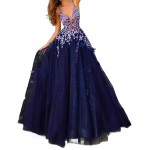 NEW AMARRA a-line prom in navy
